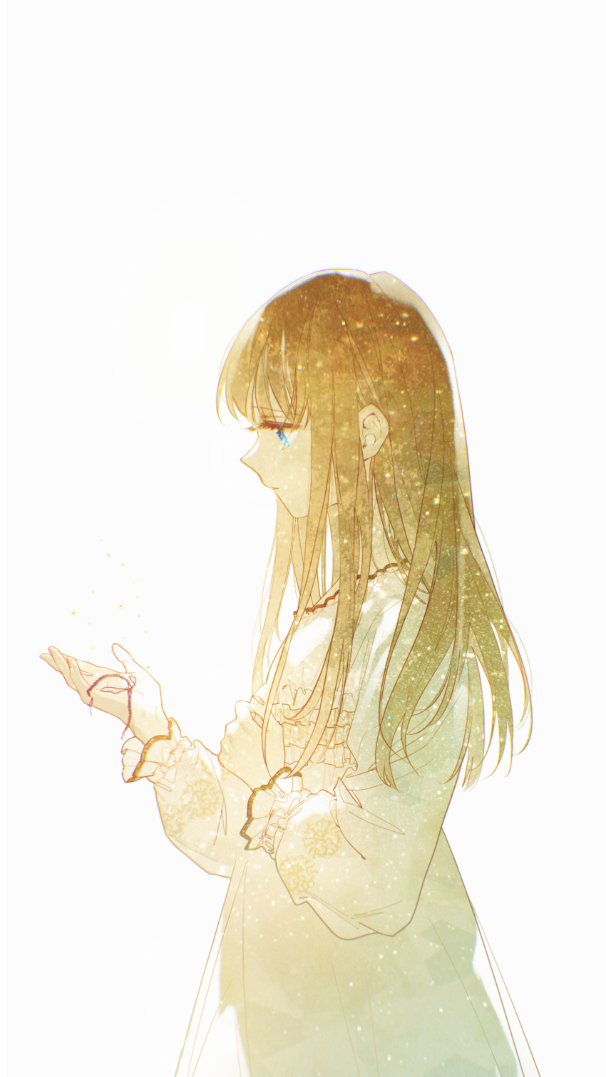 1girl, absurdres, blonde_hair, blue_eyes, brown_hair, cowboy_shot, dress, who_made_me_a_princess