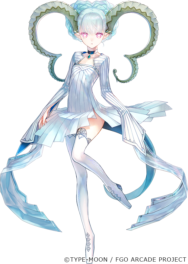 +_+, 1girl, aged_down, braid, crossed_bangs, curled_horns, fate/grand_order, fate/grand_order_arcade