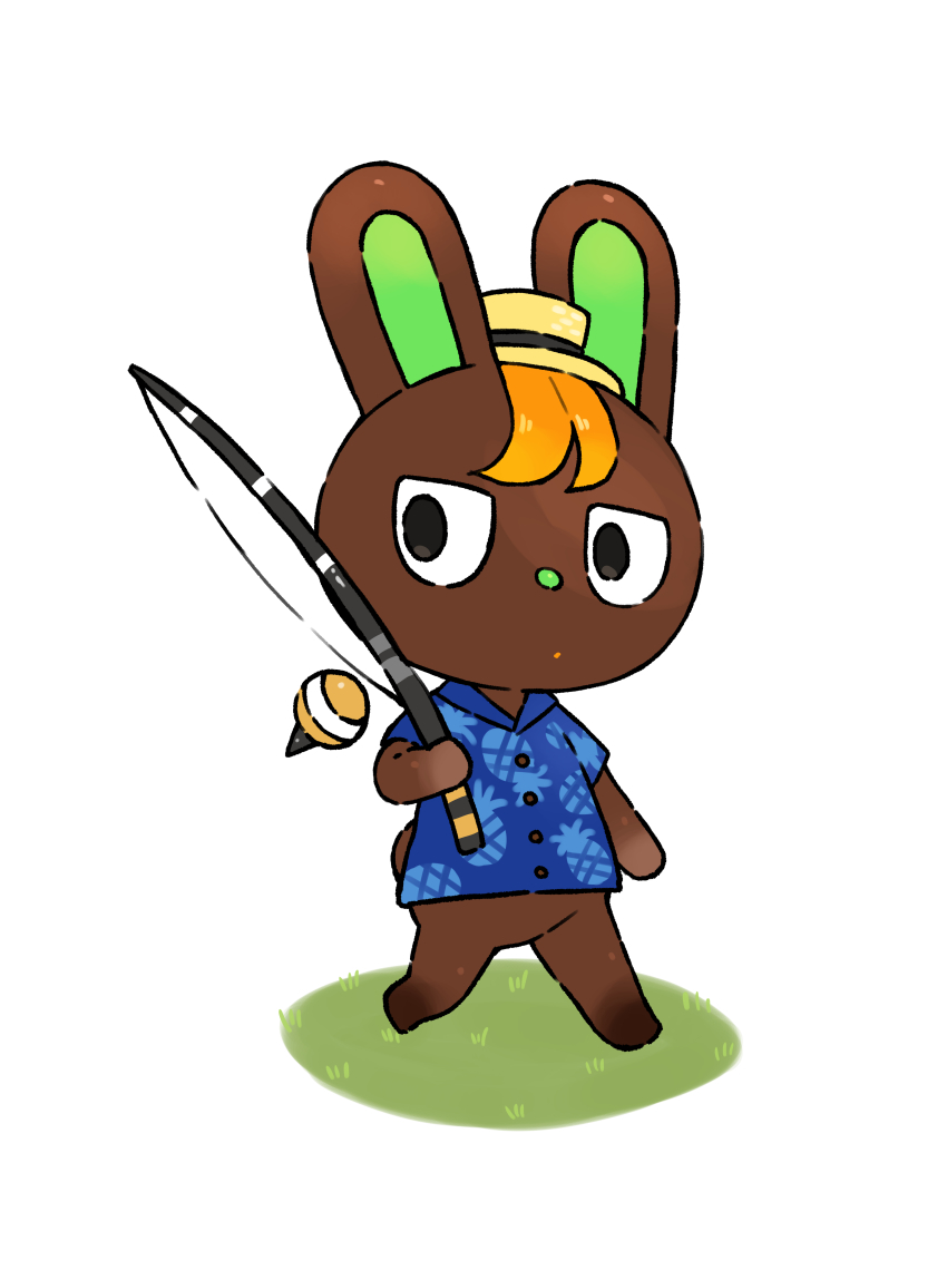 1boy, absurdres, animal_crossing, animal_nose, barefoot, black_eyes, blue_shirt, body_fur