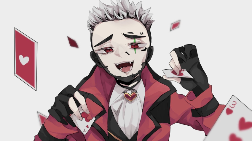 1boy, animification, apex_legends, black_gloves, black_vest, card, crypto_(apex_legends), devil's_advocate_crypto