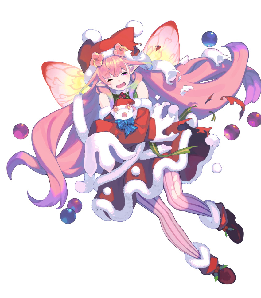 1girl, ankle_boots, blush, boots, dress, enkyo_yuuichirou, fairy_wings, fire_emblem