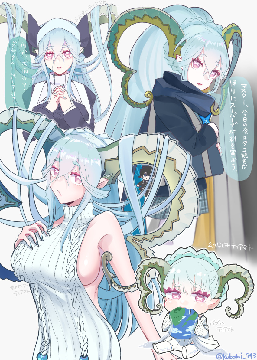 +_+, 1girl, absurdres, backless_outfit, bag, bare_shoulders, black_dress, black_headwear