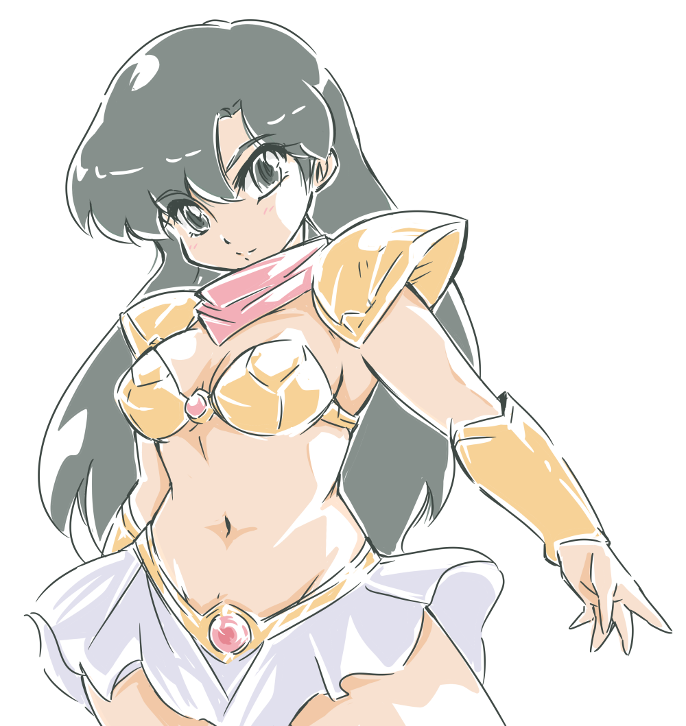 1girl, armor, asou_yuuko, bandana, bikini_armor, black_eyes, black_hair, breasts
