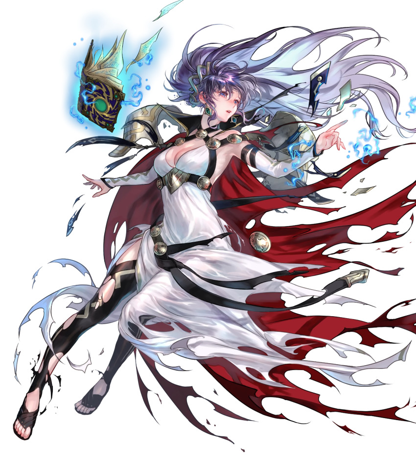 1girl, alternate_costume, armor, belt, black_boots, book, boots, breasts