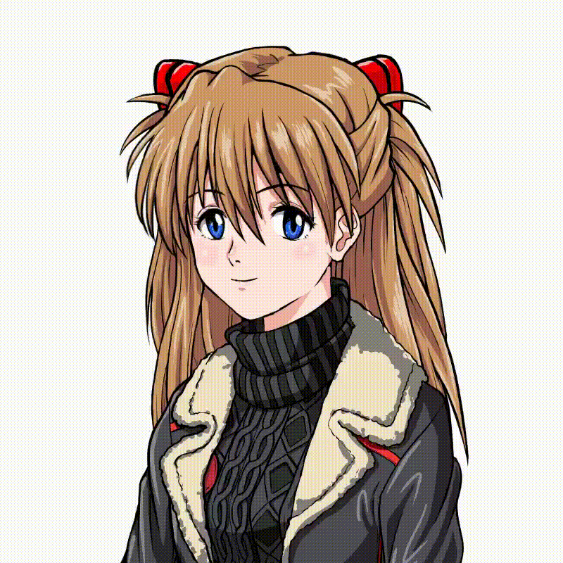1girl, alternate_costume, angry, animated, animated_gif, asuka-eva-synthesis, bikini, black_jacket
