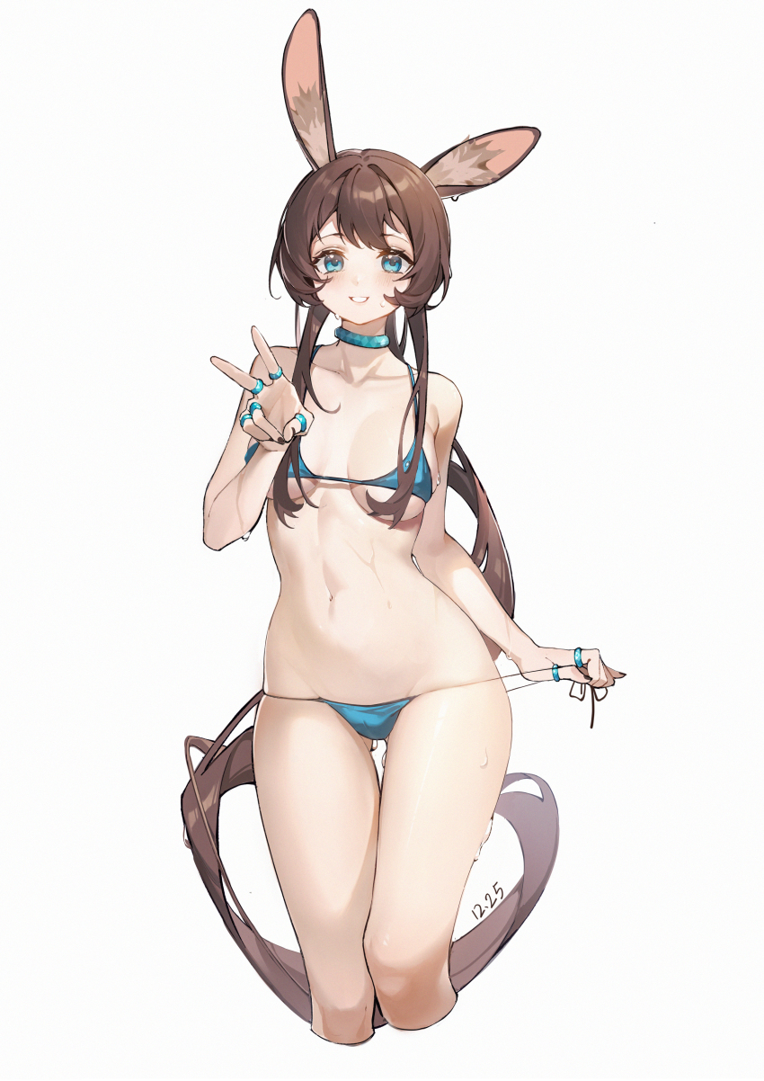 1girl, :d, absurdres, amiya_(arknights), animal_ear_fluff, animal_ears, arknights, bare_shoulders