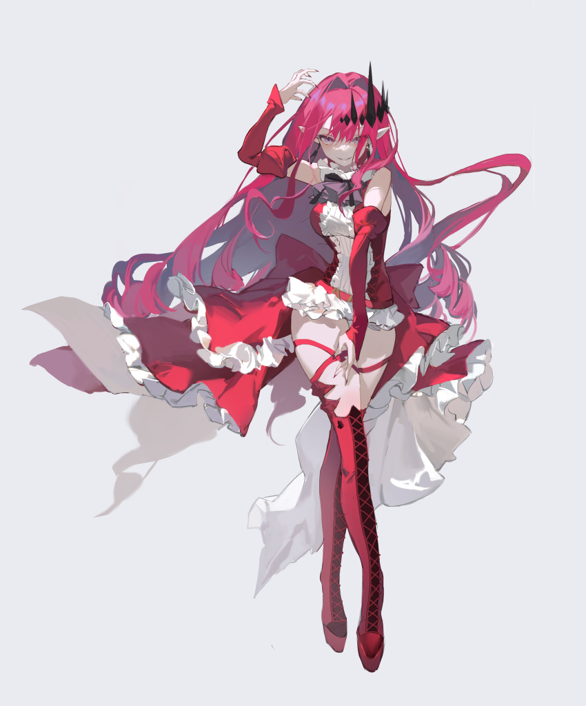 1girl, absurdres, baobhan_sith_(fate), baobhan_sith_(first_ascension)_(fate), bare_shoulders, boots, breasts, fate/grand_order