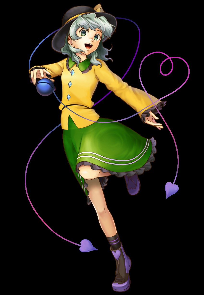 1girl, bad_id, bad_pixiv_id, female_focus, full_body, green_eyes, green_hair, hat