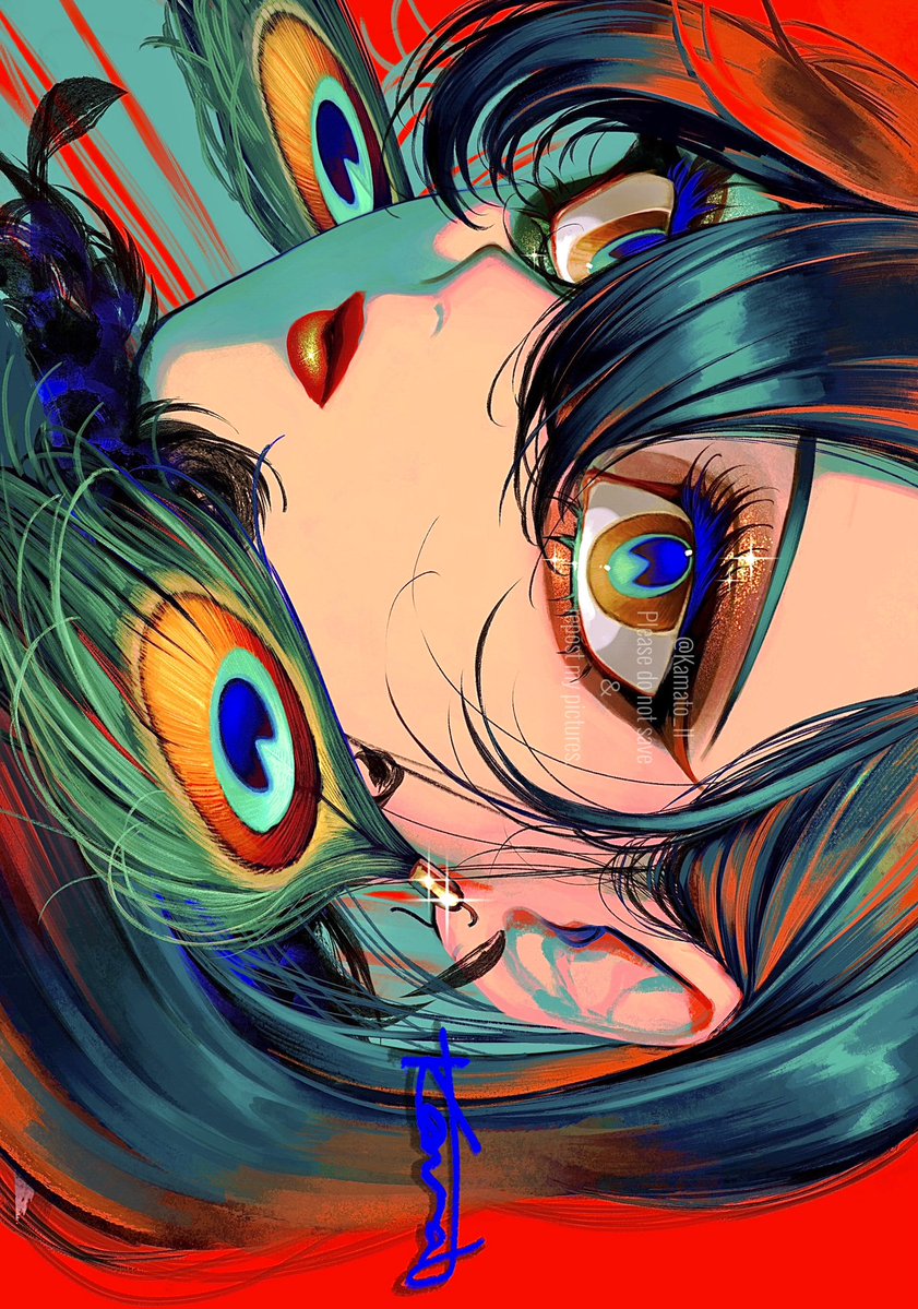 1girl, aqua_hair, archived_source, bad_id, bad_twitter_id, blue_pupils, brown_eyes, earrings