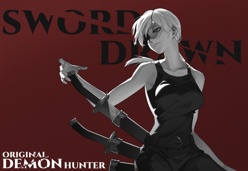 1girl, belt, black_plume, breasts, chainsaw_man, chinese_commentary, closed_mouth, cowboy_shot