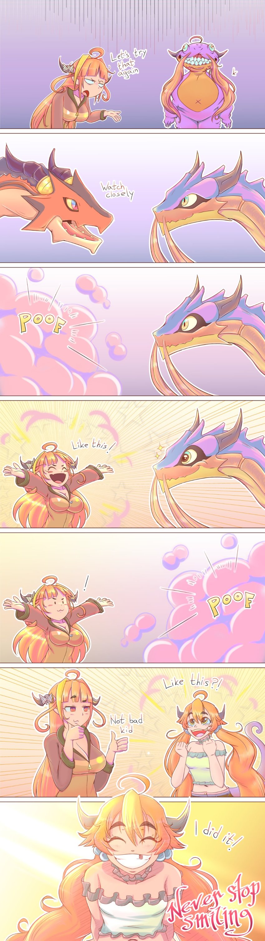 absurdres, ahoge, blonde_hair, bow, choker, diagonal-striped_bow, dragon, dragon_girl