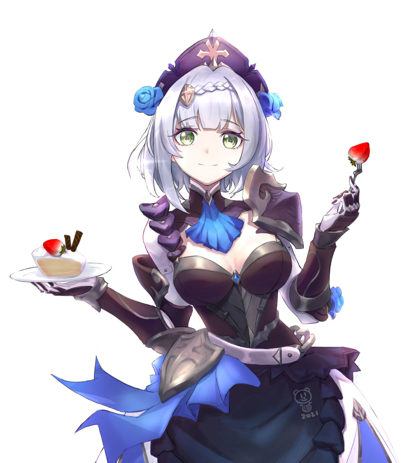 1girl, absurdres, alternate_color, alternate_costume, armor, armored_dress, bear_minstrel, black_dress