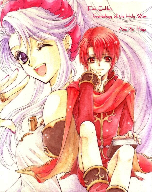 azelle_(fire_emblem), bare_shoulders, book, cloak, earrings, fire_emblem, fire_emblem:_genealogy_of_the_holy_war, jewelry