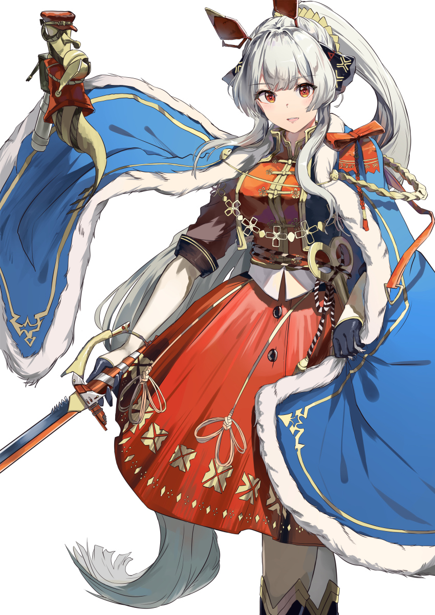 1girl, :d, absurdres, alternate_costume, animal_ears, arknights, bell, black_gloves