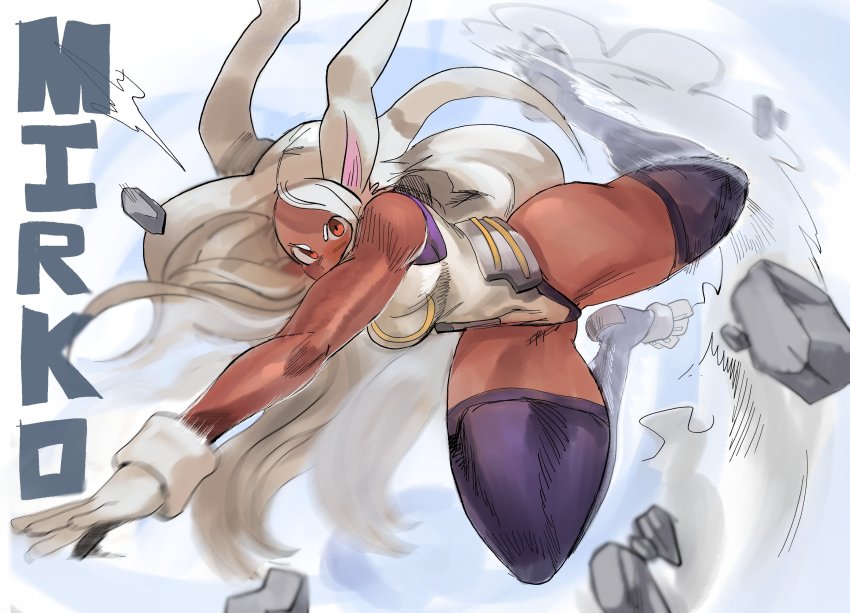 1girl, absurdres, animal_ears, boku_no_hero_academia, character_name, dark-skinned_female, dark_skin, full_body