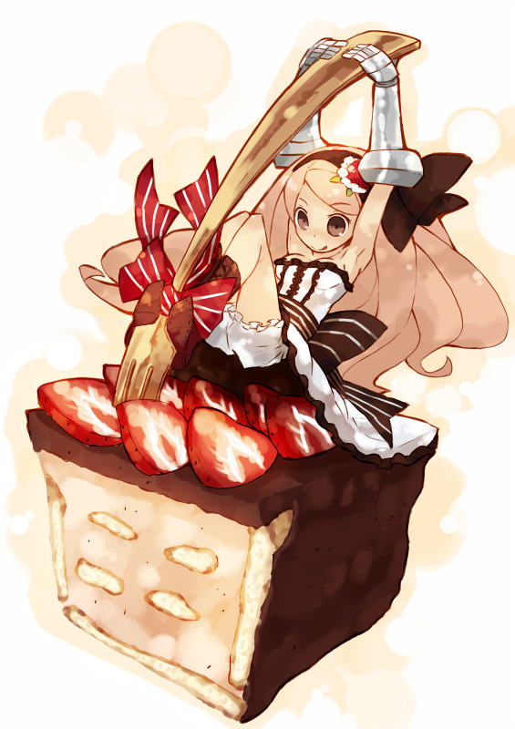 1girl, :q, armpits, arms_up, bad_id, bad_pixiv_id, blonde_hair, bloomers