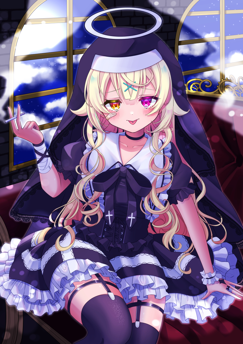 1girl, :p, absurdres, alternate_costume, black_bow, black_bowtie, black_choker, black_shirt