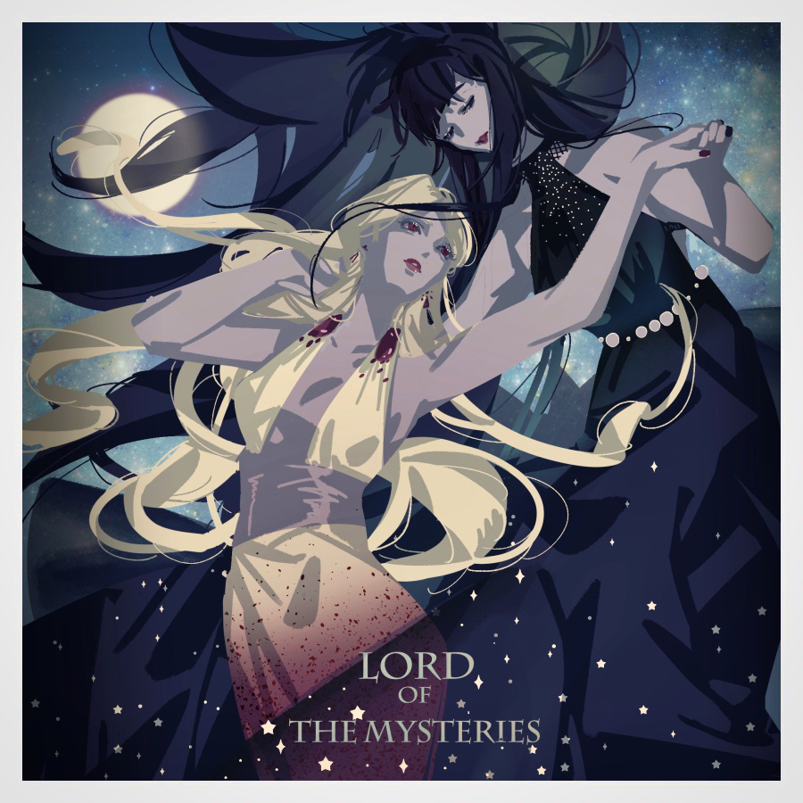 2girls, armpits, bare_shoulders, black_dress, black_hair, blonde_hair, breasts, chinese_commentary