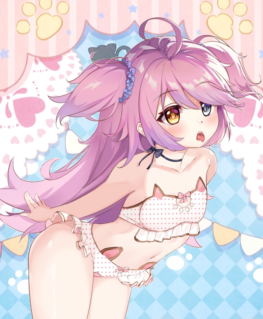 1girl, absurdres, honkai_gakuen, bikini, blue_eyes, bow, choker, flat_chest