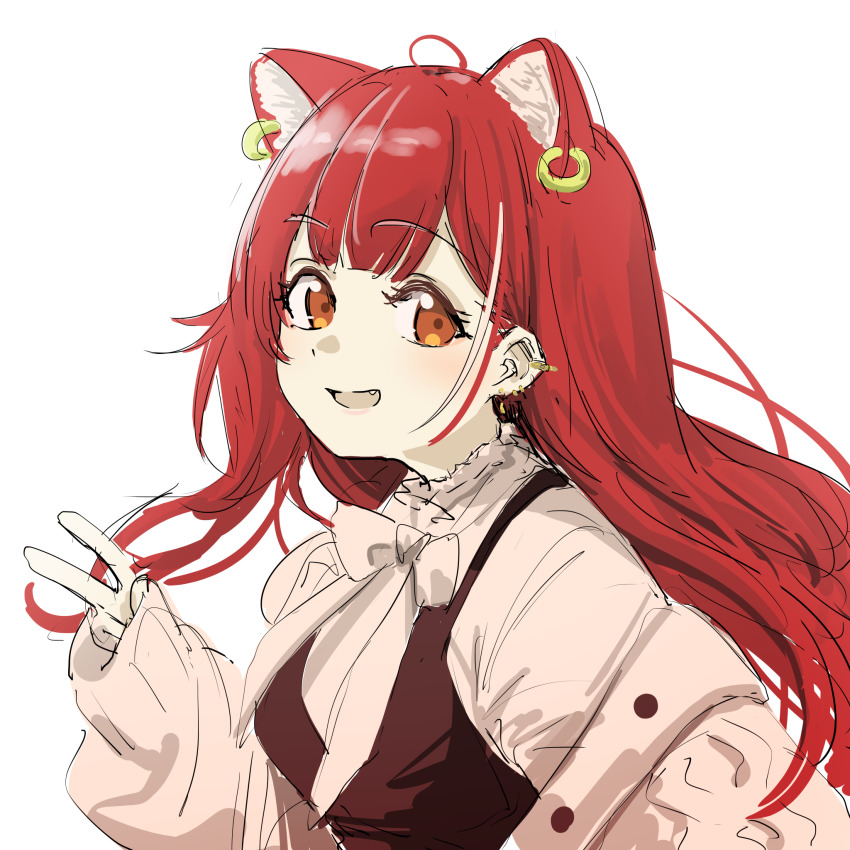 1girl, animal_ear_fluff, animal_ears, black_camisole, bow, brown_eyes, camisole, from_side