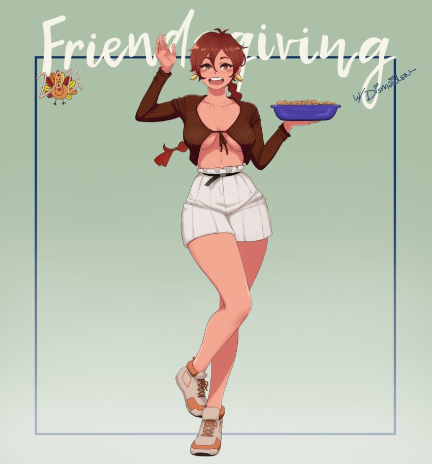 1girl, aubrey_(neal_d._anderson), borrowed_character, braid, braided_ponytail, breasts, breasts_apart, brown_eyes