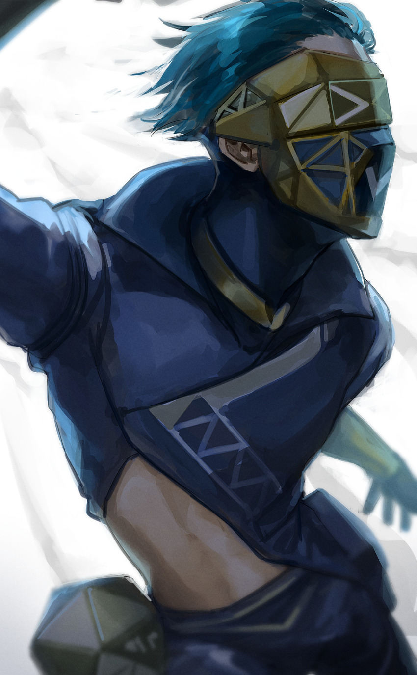 1boy, 2gou, apex_legends, bad_id, bad_tumblr_id, black_gloves, blue_hair, blue_jacket