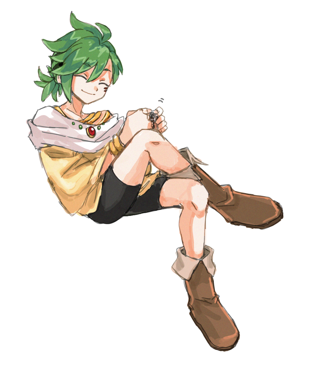 1boy, bad_id, bad_pixiv_id, bike_shorts, black_hair, boots, bracelet, crossed_legs