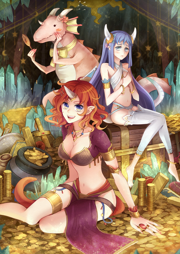 anklet, bad_id, bad_pixiv_id, barefoot, blue_eyes, blue_hair, brown_hair, curly_hair