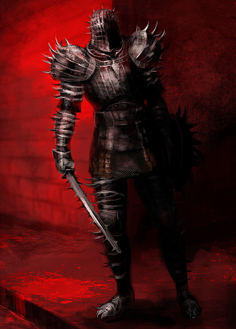 1boy, armor, armored_boots, boots, breastplate, chainmail, commentary_request, dark_souls_(series)