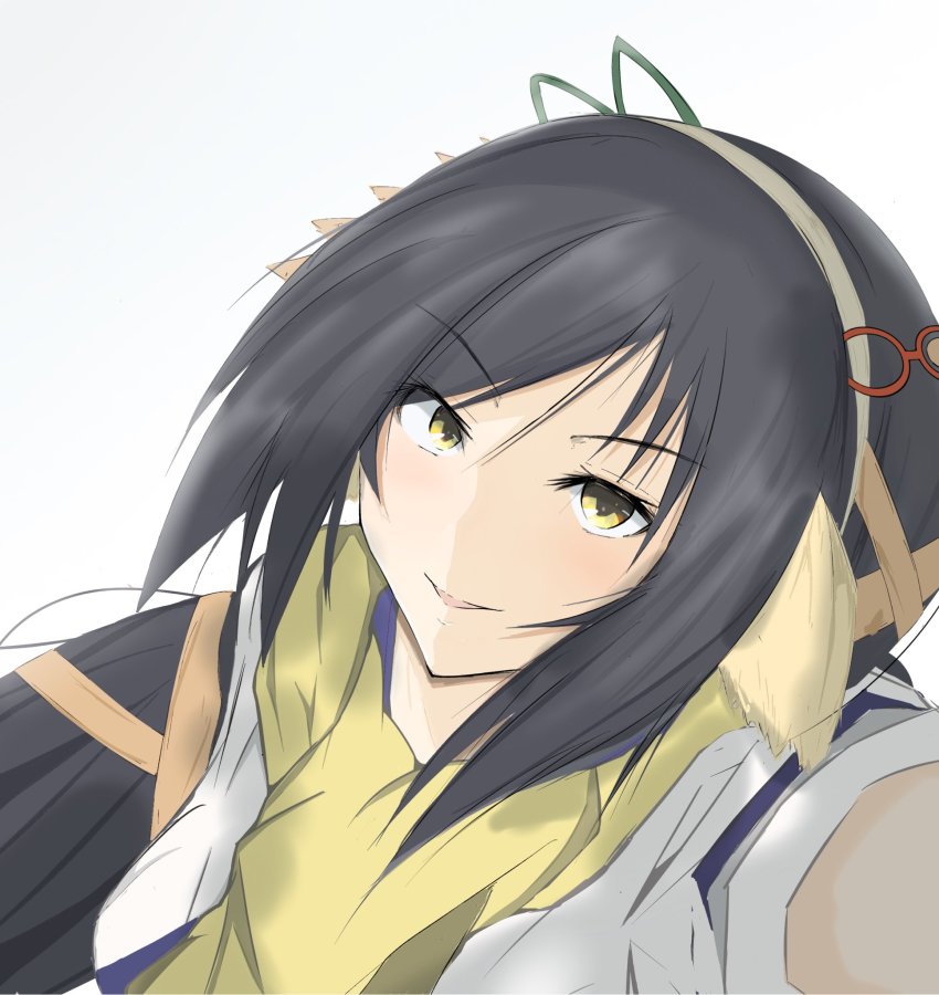 1girl, absurdly_long_hair, animal_ears, aquaplus, arm_up, black_hair, blush, breasts