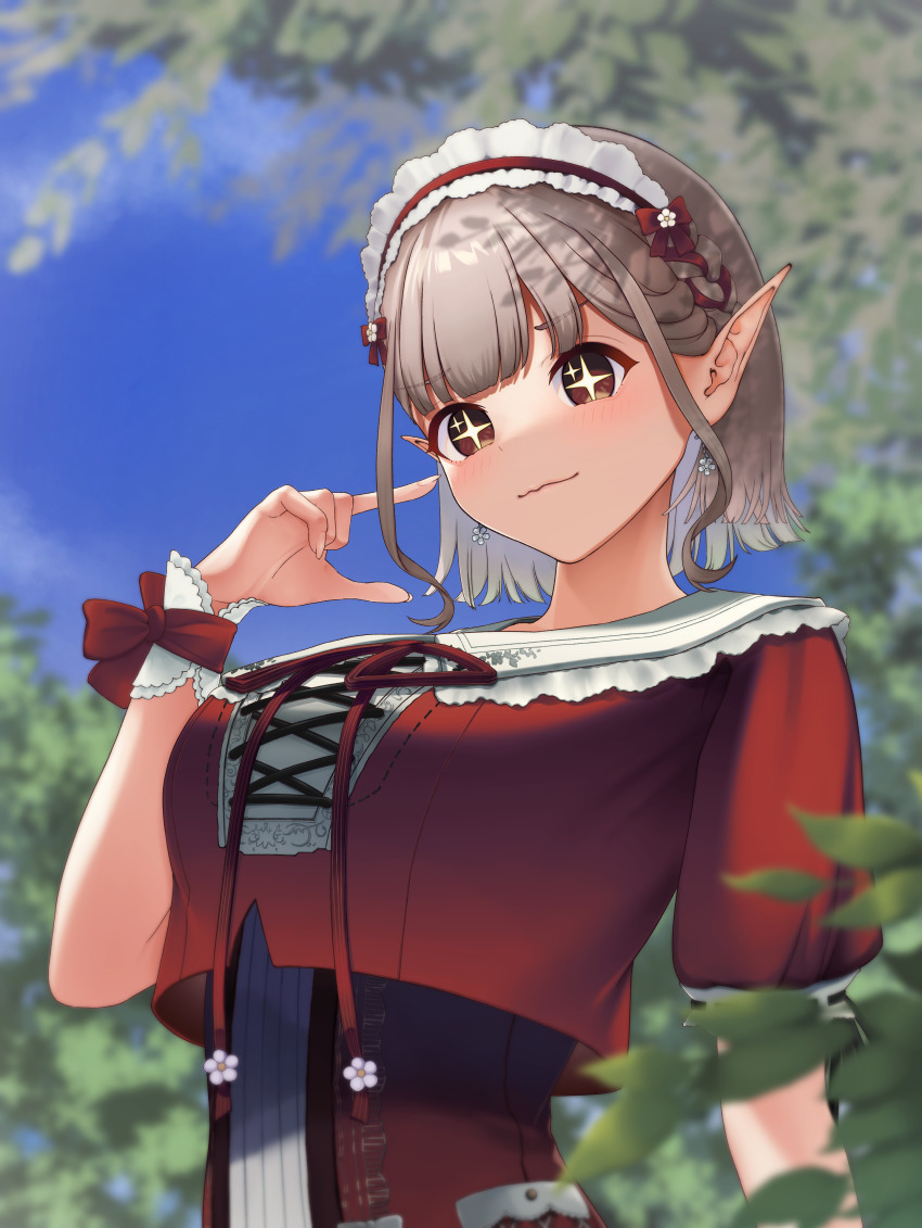 +_+, 1girl, absurdres, breasts, brown_eyes, ebi_(ebi-0111), elf, elu_(8th_costume)_(nijisanji)