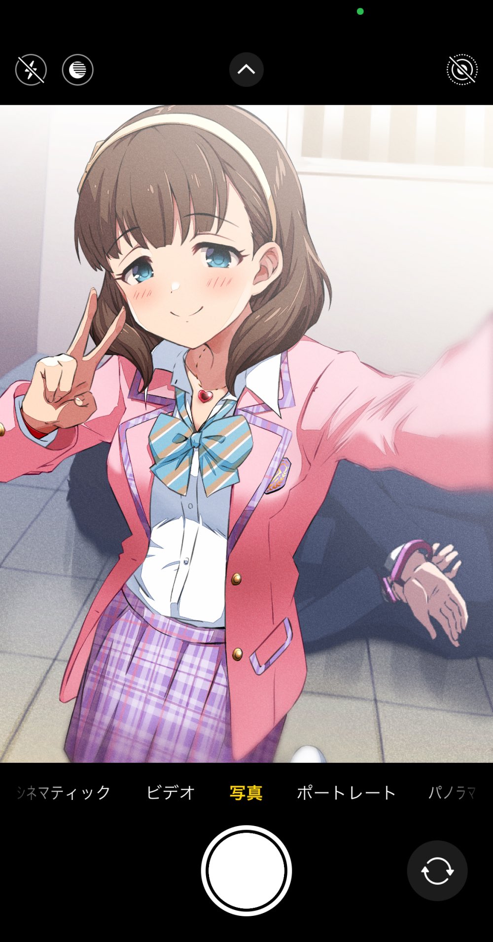 1boy, 1girl, arms_behind_back, blazer, blue_bow, blue_eyes, blush, bound