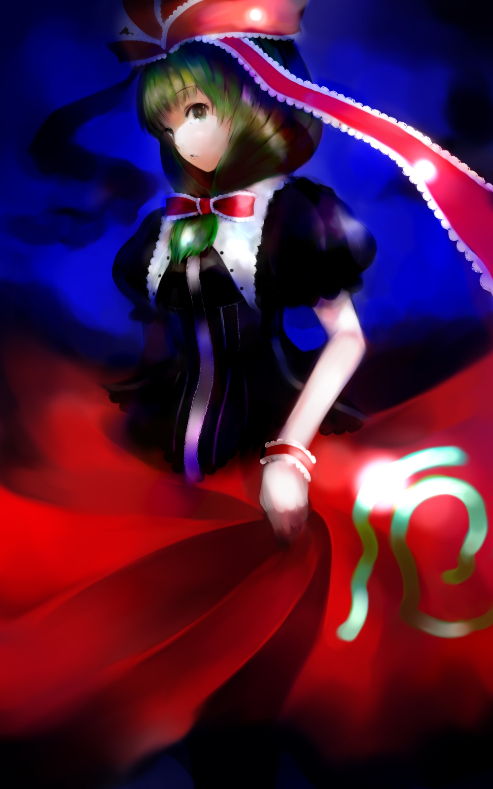 1girl, alternate_costume, bad_id, bad_pixiv_id, collar, dress, female_focus, frills