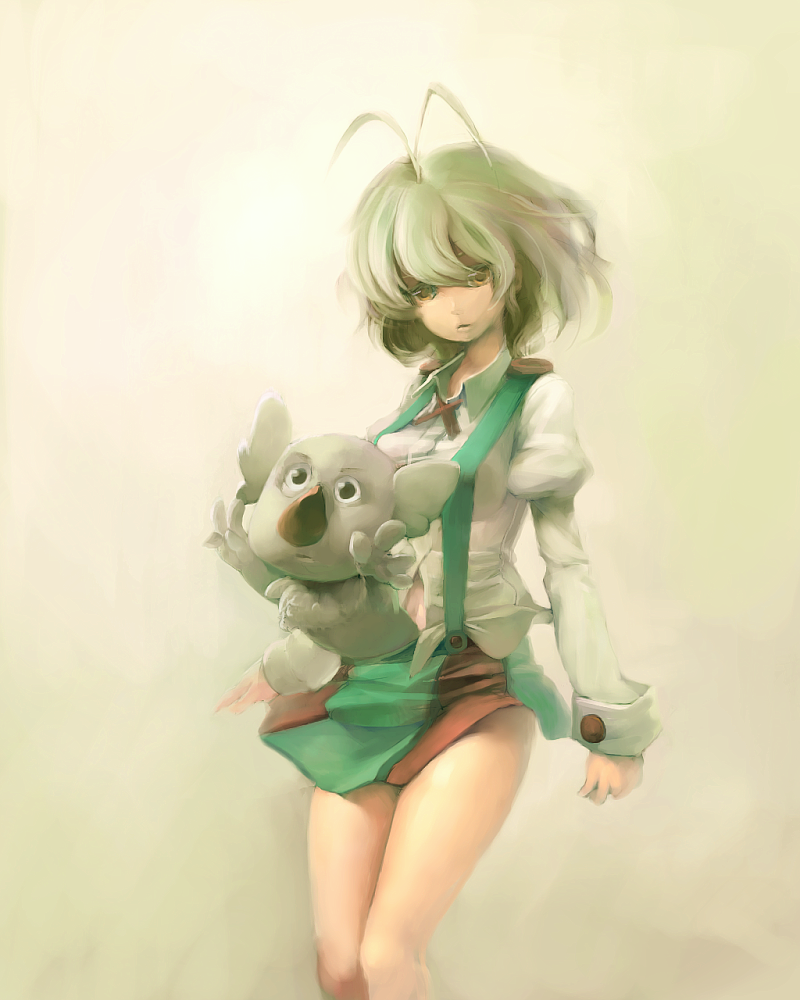 antenna_hair, green_hair, koala, poth, short_hair, solo, suspenders, thighs