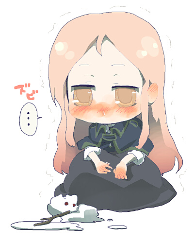 bad_id, bad_pixiv_id, blush, brown_eyes, dress, long_hair, lowres, pink_hair