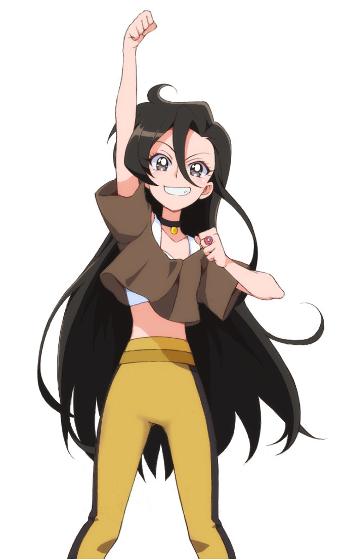 1girl, alternate_color, alternate_eye_color, alternate_hair_color, asymmetrical_bangs, black_choker, black_eyes, black_hair