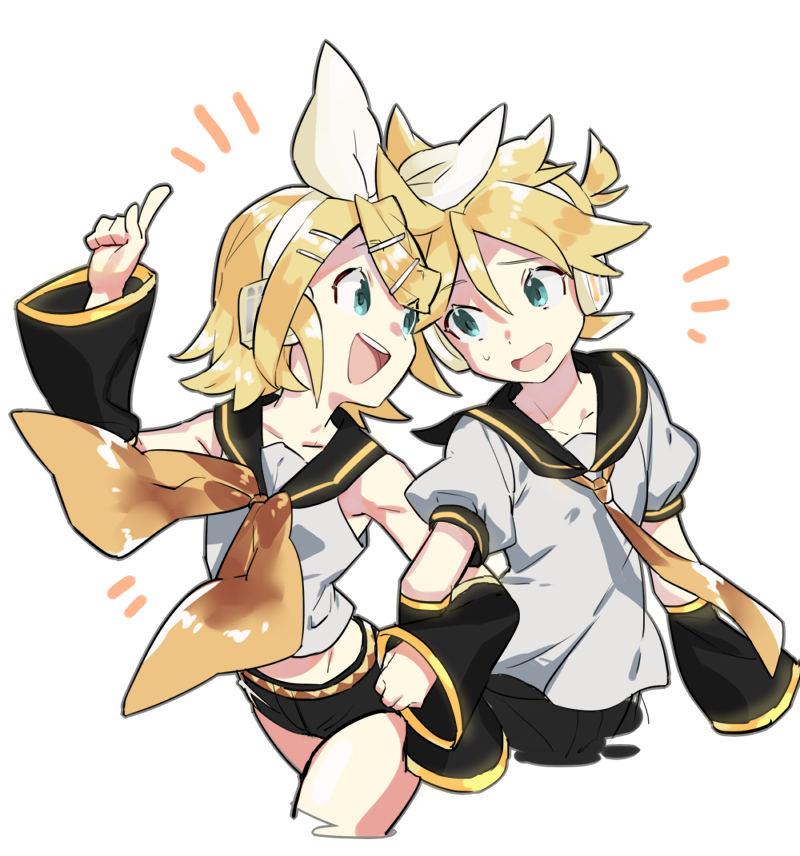 1boy, 1girl, arm_warmers, armpit_crease, bare_shoulders, belt, black_sailor_collar, black_shorts