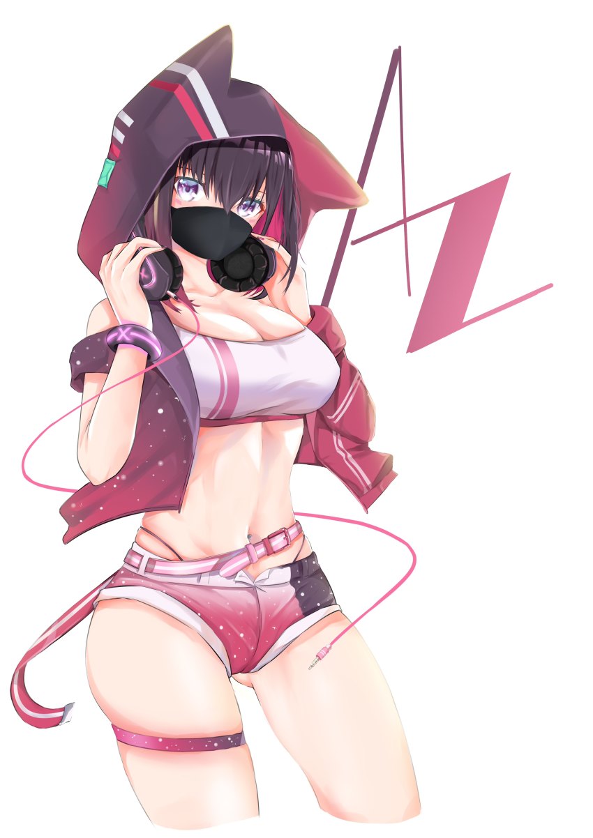 1girl, absurdres, azki_(3rd_costume)_(hololive), azki_(hololive), belt, belt_buckle, black_panties, bracelet