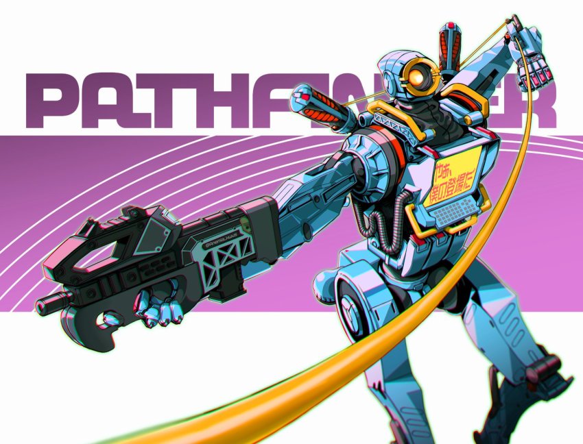 1boy, anemia_kwus, apex_legends, cable, character_name, gun, holding, holding_gun