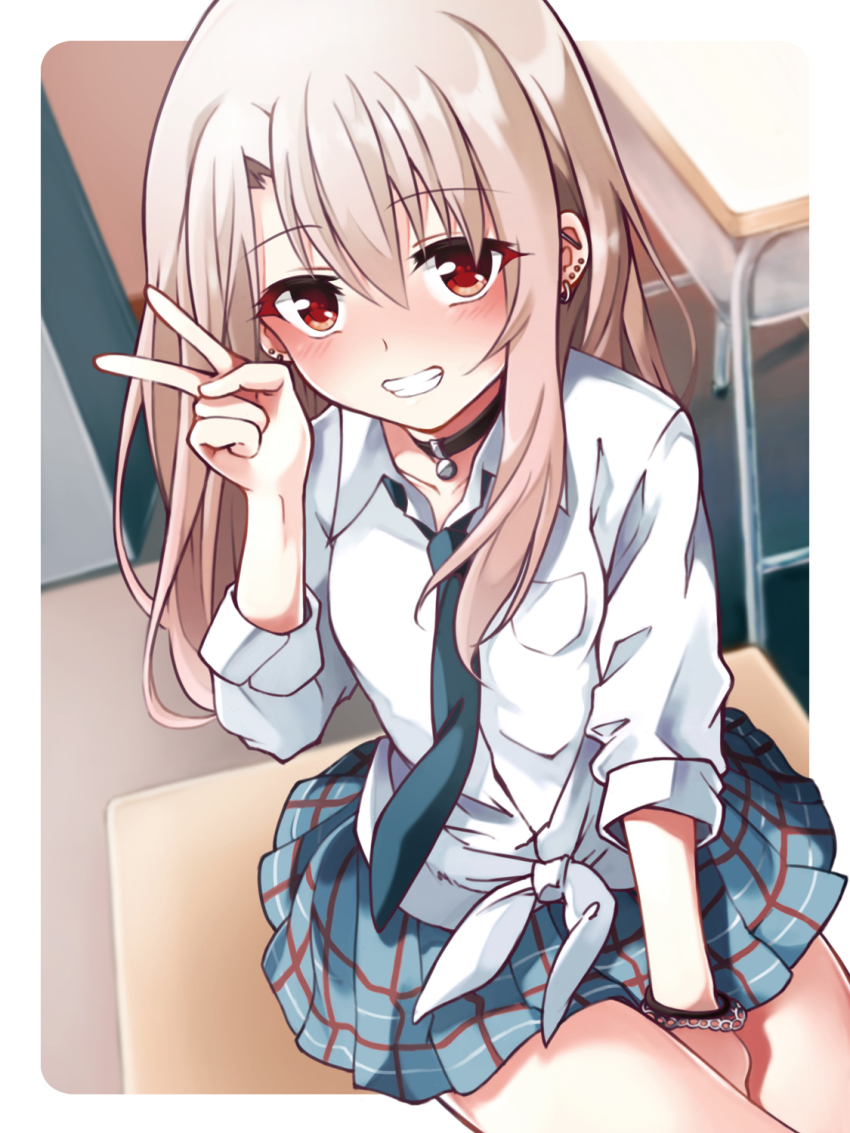 1girl, blouse, blush, breasts, collared_shirt, cosplay, fate/kaleid_liner_prisma_illya, fate_(series)