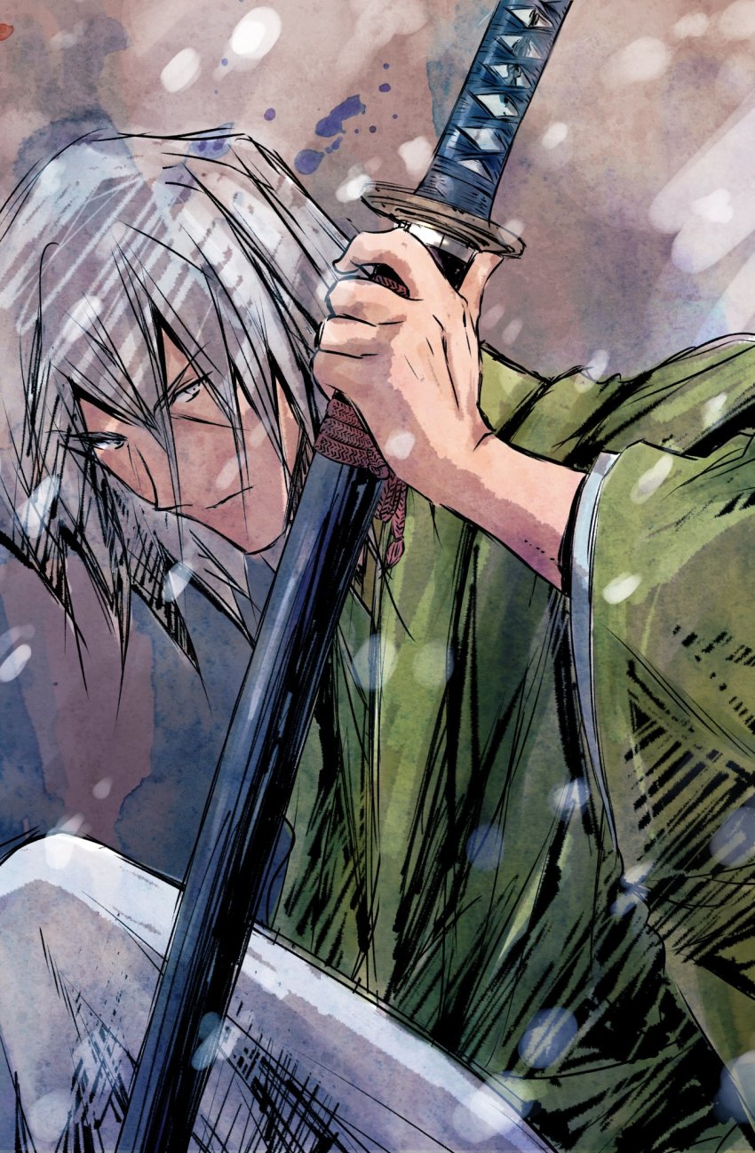 1boy, cowboy_bebop, highres, male_focus, samurai_sword, solo, solo_focus, sword