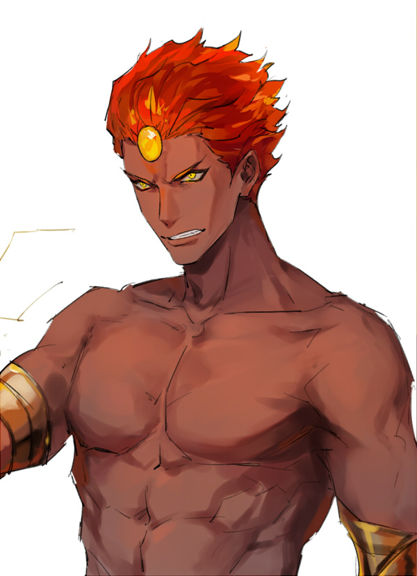 1boy, armlet, ashwatthama_(fate), ashwatthama_(third_ascension)_(fate), bad_id, bad_pixiv_id, changye, dark-skinned_male