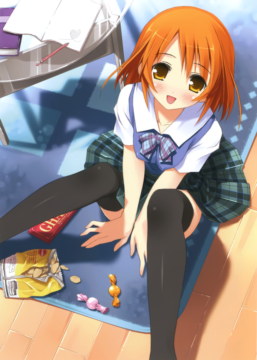 1girl, absurdres, blush, breasts, breasts_squeezed_together, covered_erect_nipples, female_focus, food