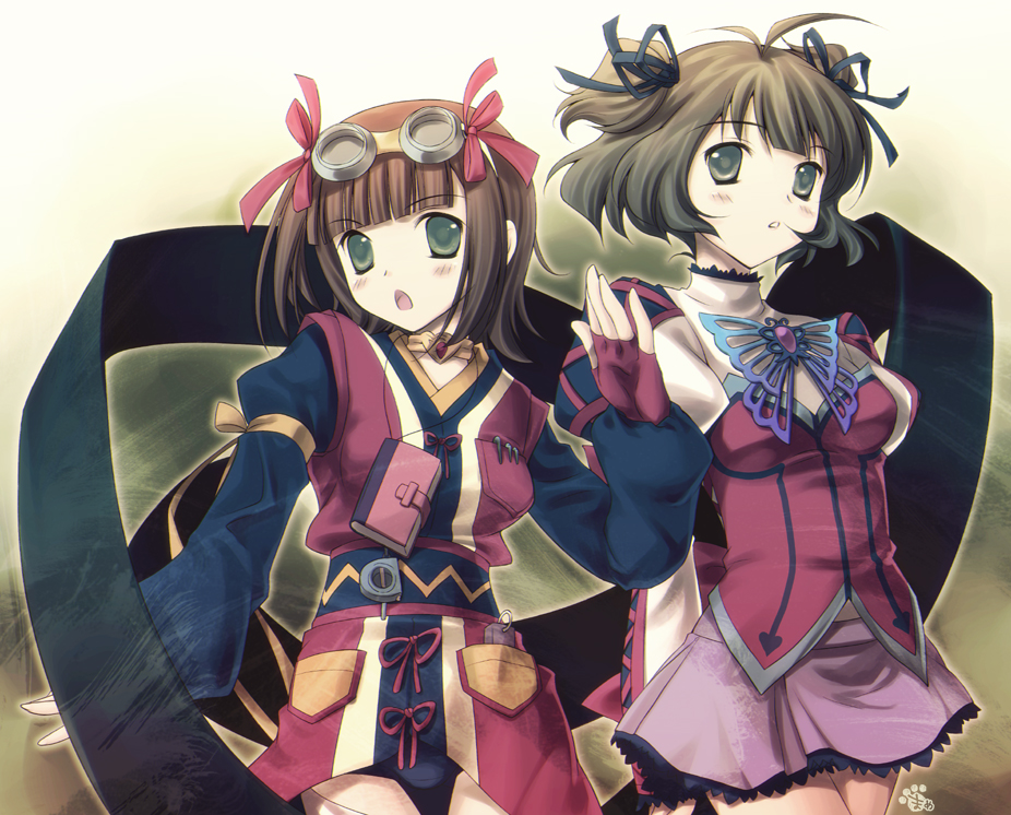 2girls, akizuki_ryo, amami_haruka, bad_id, bad_pixiv_id, bandai_namco, book, brown_hair