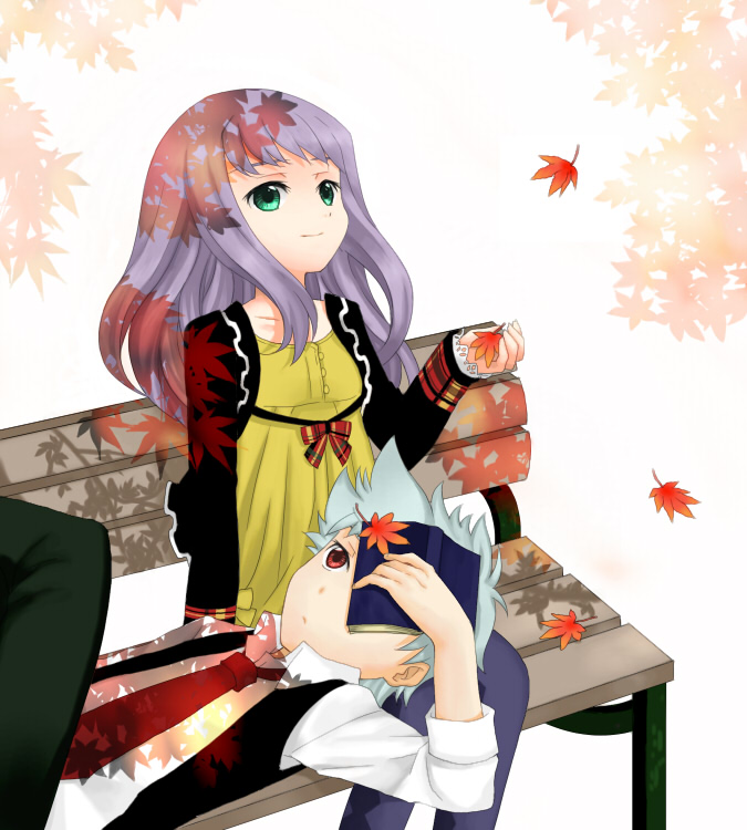 00s, bad_id, bad_pixiv_id, bench, blue_hair, book, green_eyes, homura_nagi