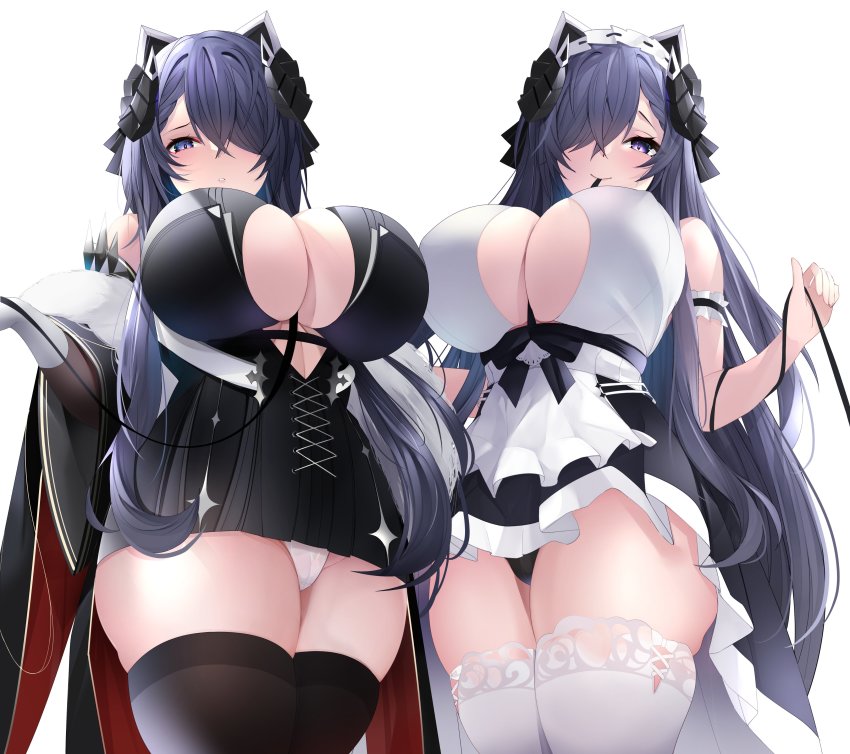 2girls, absurdres, august_von_parseval_(azur_lane), august_von_parseval_(the_conquered_unhulde)_(azur_lane), azur_lane, bad_id, bad_twitter_id, black_horns