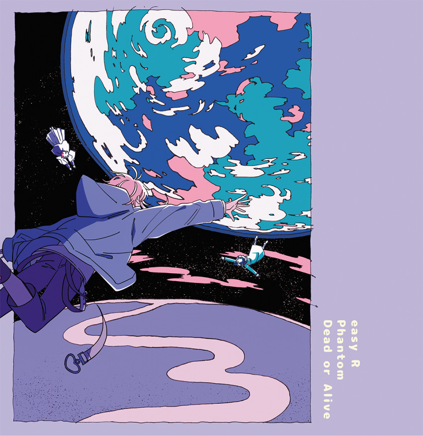 3boys, bag, belt, blue_pants, character_request, commentary_request, earth_(planet), english_text