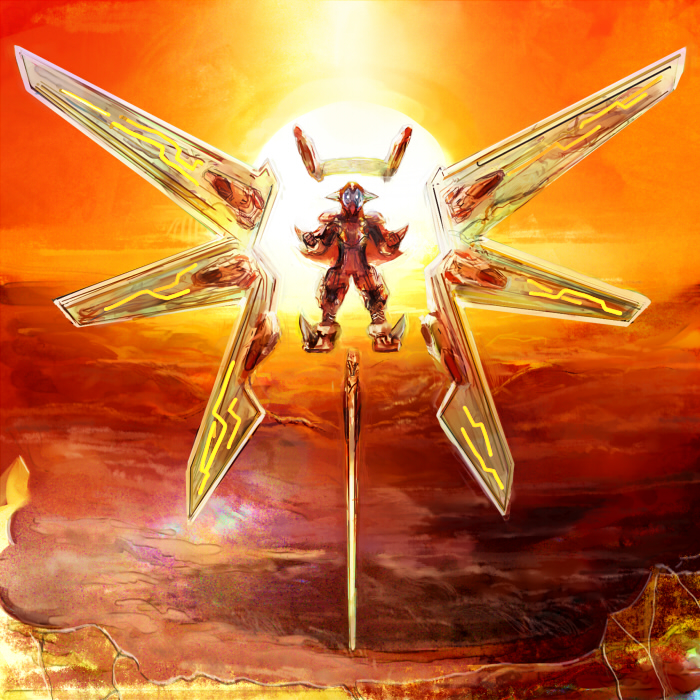 1boy, alternate_form, byte_(grunty-hag1), final_boss, floating, halo, long_hair, master_albert_(mega_man)