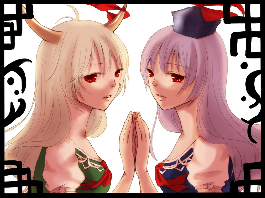 2girls, arufa, arufa_(th_bluerose), bad_apple!!, blue_hair, dual_persona, ex-keine, female_focus