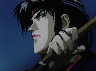 1girl, animated, animated_gif, black_hair, brown_eyes, juubee_ninpuuchou, kagerou_(juubee_ninpuuchou), lowres